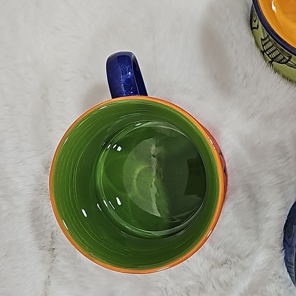 Set of 4 PIER ONE 1 Imports Coffee Colorful Owls Stackable Owl Mugs Tea Cups - Picture 6 of 8